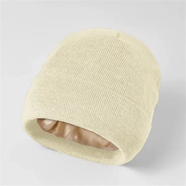 Satin-Lined Cuffed Knit Beanie