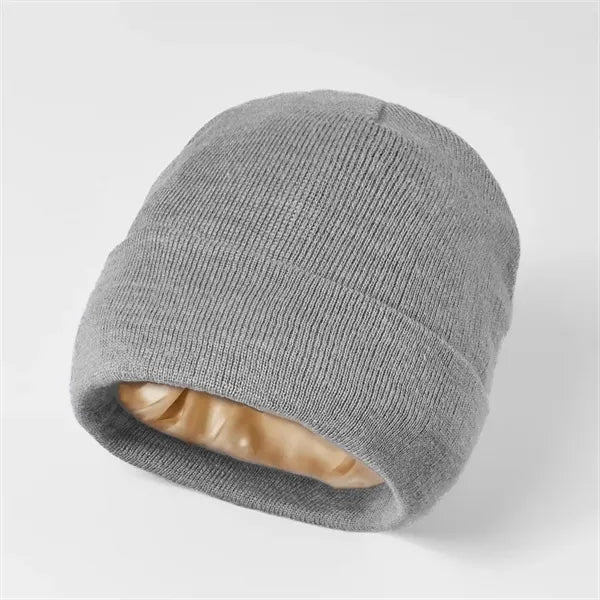 Satin-Lined Cuffed Knit Beanie
