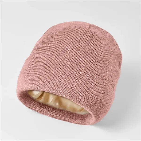 Satin-Lined Cuffed Knit Beanie