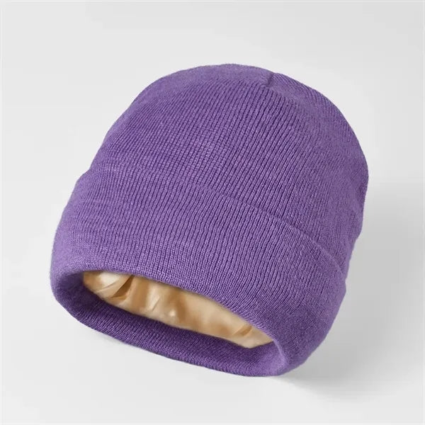 Satin-Lined Cuffed Knit Beanie