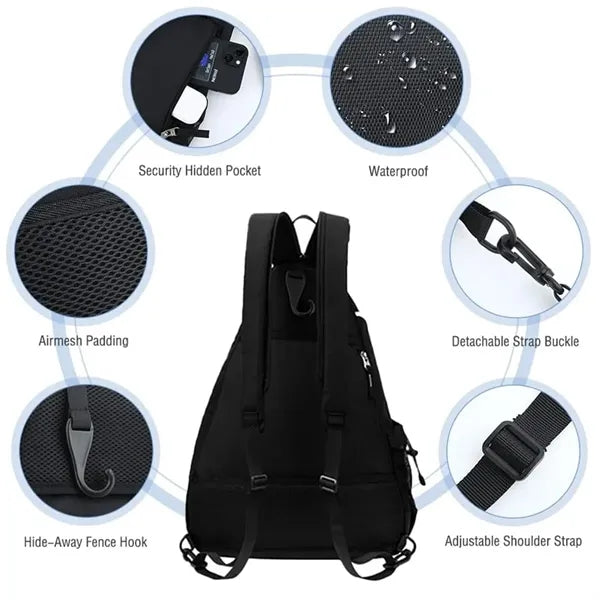 Pickleball Backpack Sling Bag Multi Pocket Sports Gear Stora