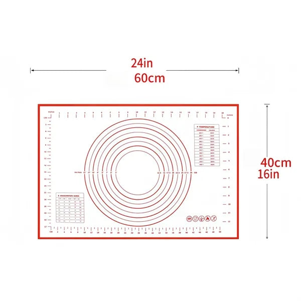 Nonstick Silicone Baking Mat With Measurements