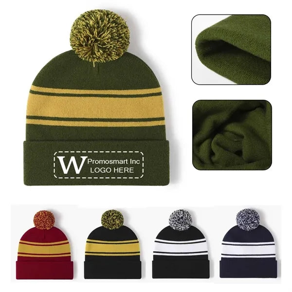 Pom Pom Knit Beanie