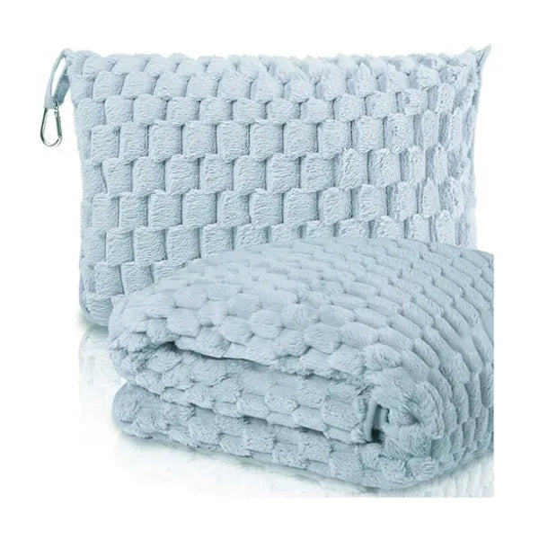 Portable Fleece Travel Blanket with Pouch