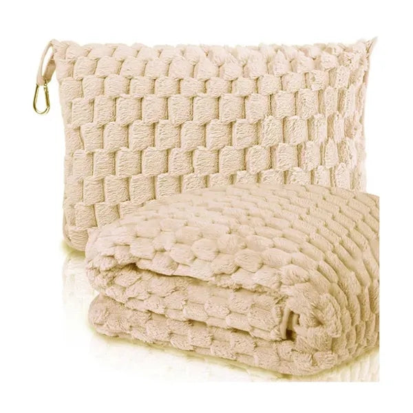 Portable Fleece Travel Blanket with Pouch
