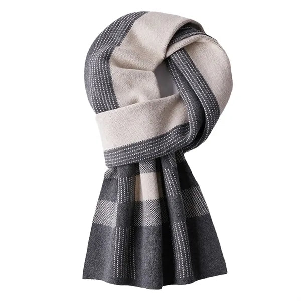 Elegant Men's Grid Scarf With Cashmere-Feel Softness