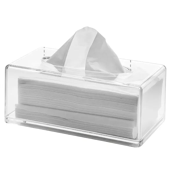 Transparent plastic tissue box
