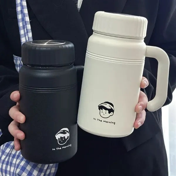 Portable large capacity stainless steel thermos cup