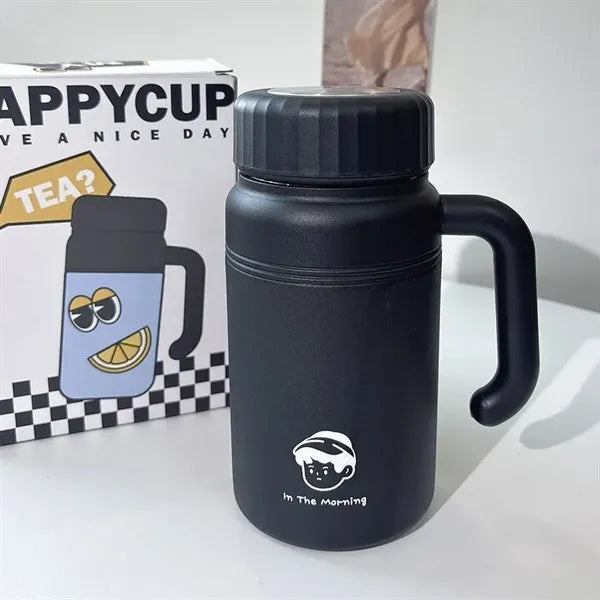 Portable large capacity stainless steel thermos cup