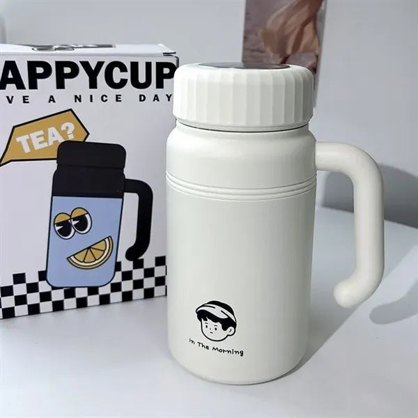 Portable large capacity stainless steel thermos cup