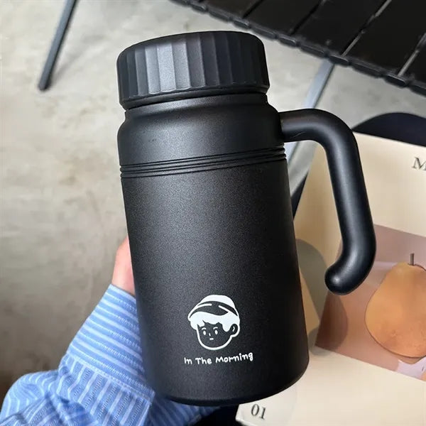 Portable large capacity stainless steel thermos cup
