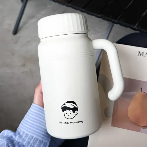 Portable large capacity stainless steel thermos cup