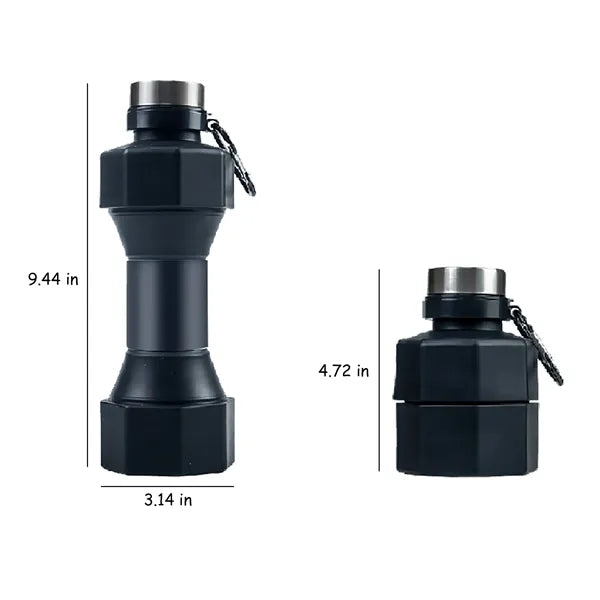 Portable 22 oz Silicone Foldable Water Bottle