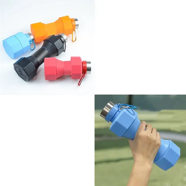 Portable 22 oz Silicone Foldable Water Bottle