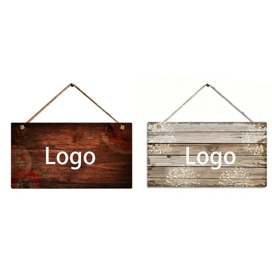 Laser Etched Wood Hanging Signs
