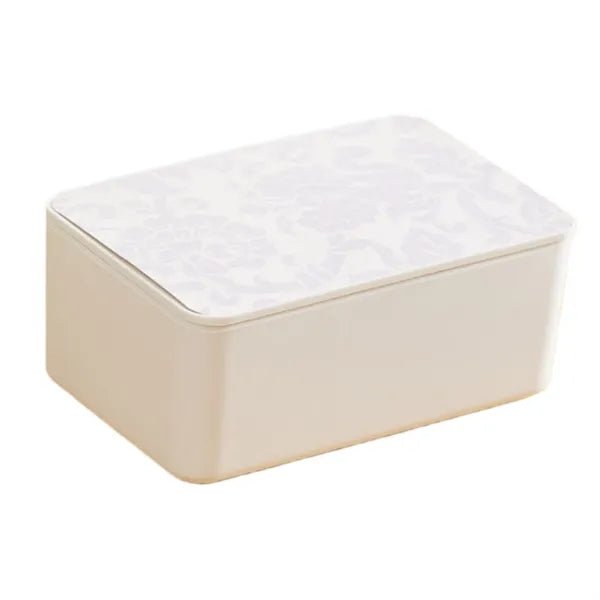 Tissue box with lid, pull-out dry and wet tissues