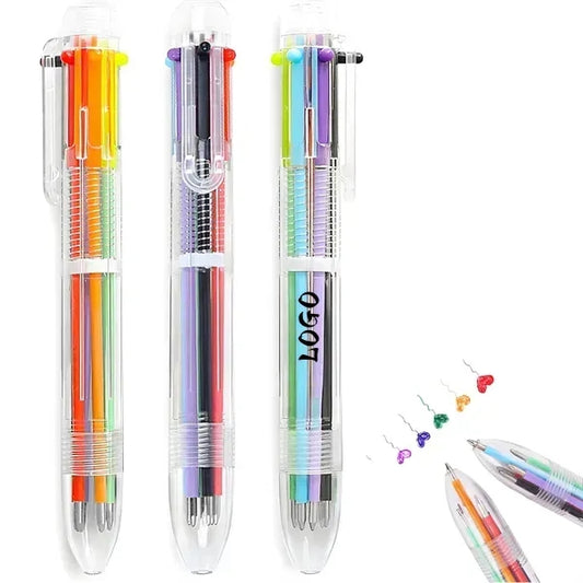 6 In 1 Multi Color Rainbow Push Ballpoint Pen