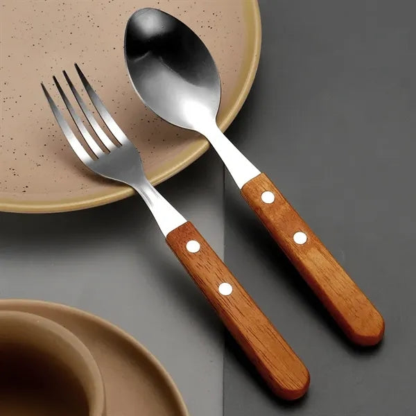 Wooden Handle Stainless Steel Flatware Set