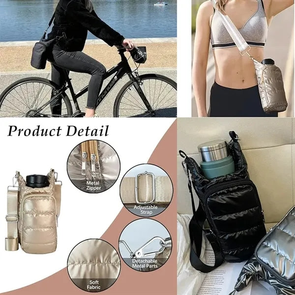 Puffer Water Bag Bottle Holder W/ Strap