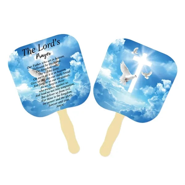 Shape Eco-friendly Wood Handle Double Sided Hand Fan