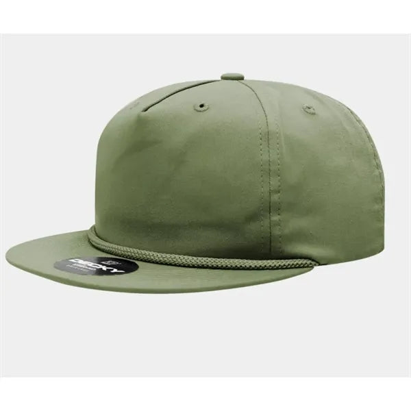 5 Panel High Profile Relaxed Cotton Blend Rope Hat