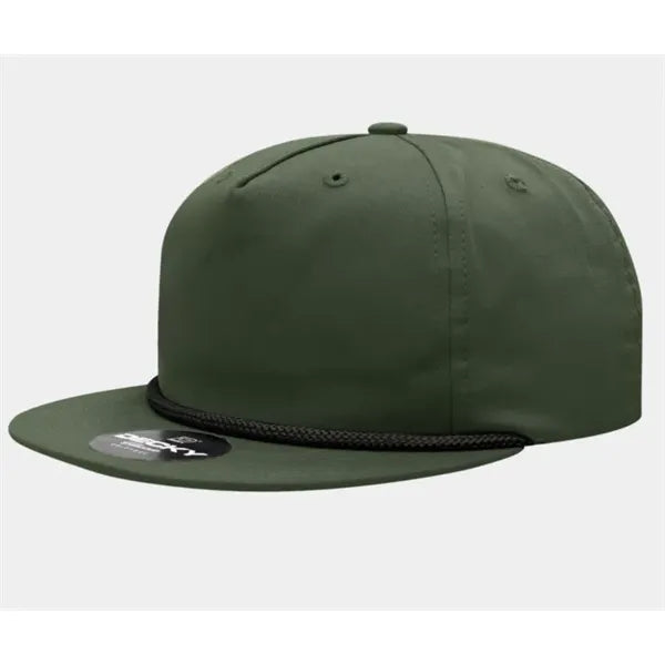 5 Panel High Profile Relaxed Cotton Blend Rope Hat