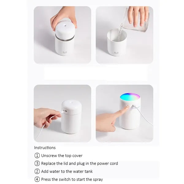 Portable Color Changing 300ml USB Humidifier Aroma Diffuser