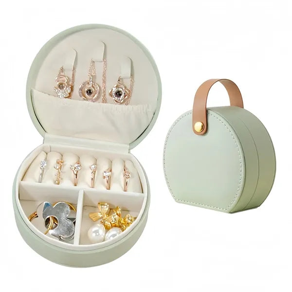 PU Leather Portable Mini Jewelry Storage Box