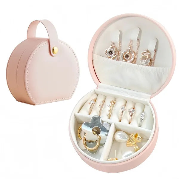 PU Leather Portable Mini Jewelry Storage Box