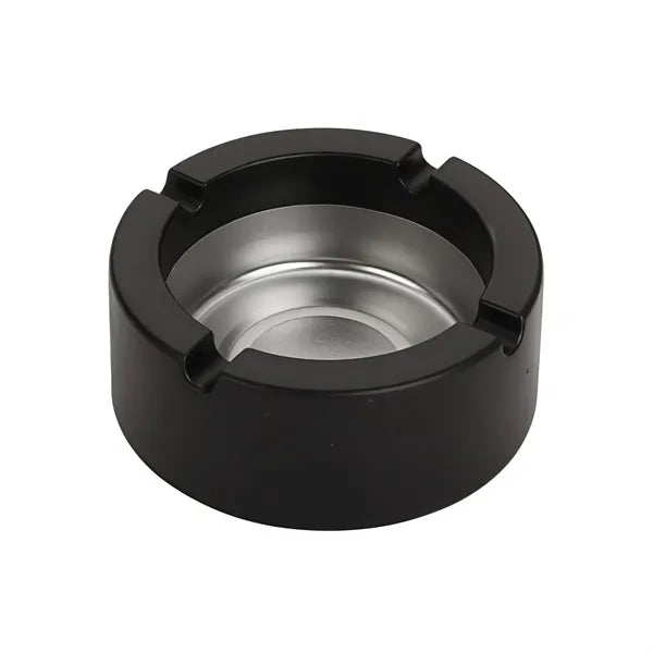 Round tin ashtray