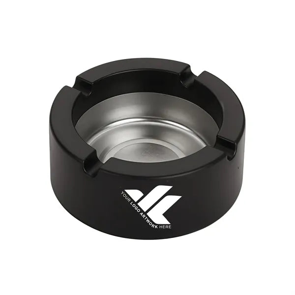 Round tin ashtray