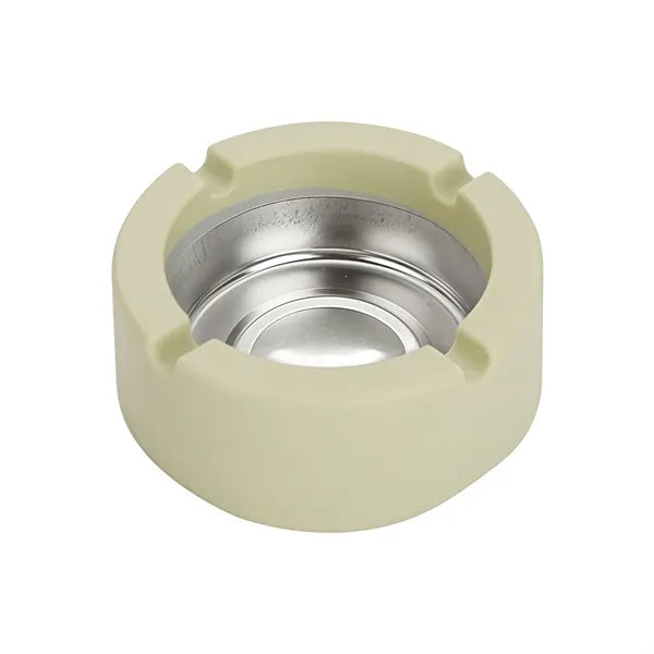 Round tin ashtray