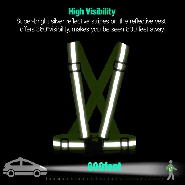 Adjustable Reflective Vest for Running and Cycling