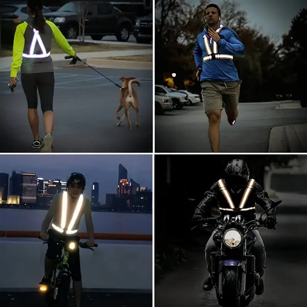 Adjustable Reflective Vest for Running and Cycling