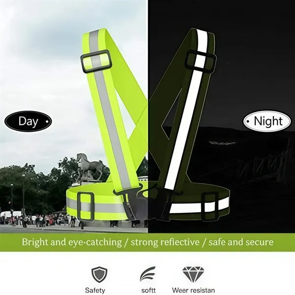 Adjustable Reflective Vest for Running and Cycling