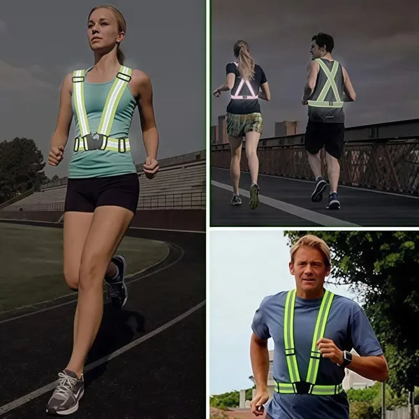 Adjustable Reflective Vest for Running and Cycling