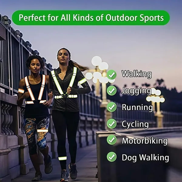Adjustable Reflective Vest for Running and Cycling