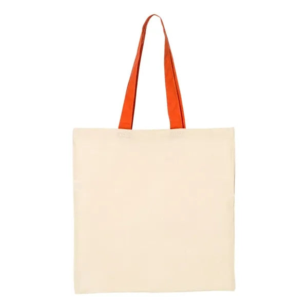 Q-Tees Economical Tote with Contrast-Color Handles