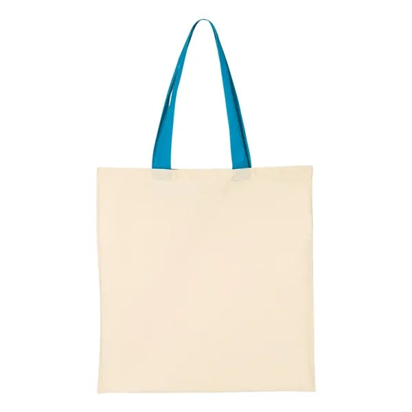 Q-Tees Economical Tote with Contrast-Color Handles