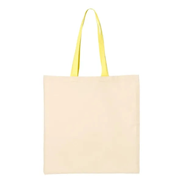 Q-Tees Economical Tote with Contrast-Color Handles