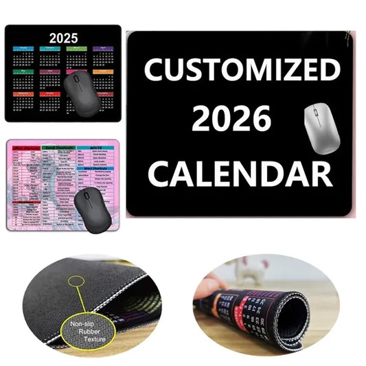 2026 Natural Rubber Non-Slip Calendar Mouse Pad