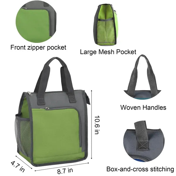 9-Can Color-Block Insulated 300D Oxford Cooler Bag