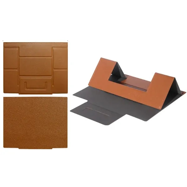 Stylish PU Leather Laptop Stand Foldable Ergonomic Riser