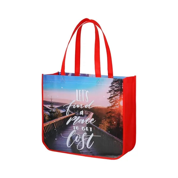 Extra Large Laminated Curved Bottom Tote Bag
