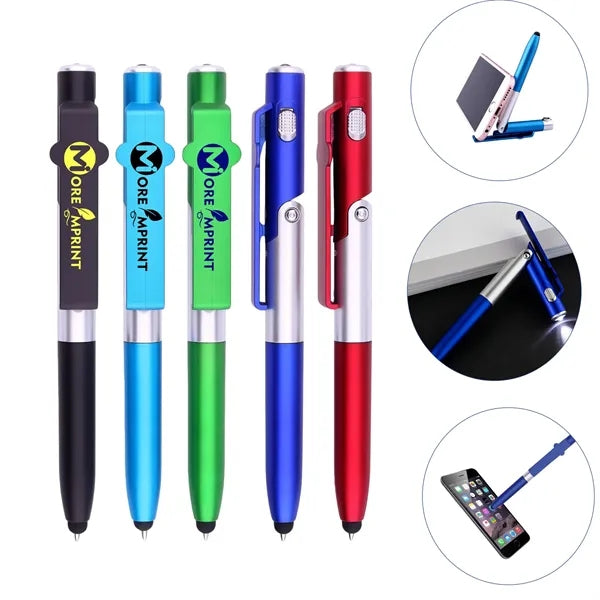Multifunctional Folding LED Light Pen Phone Holder Stand