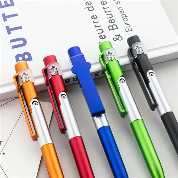 Multifunctional Folding LED Light Pen Phone Holder Stand