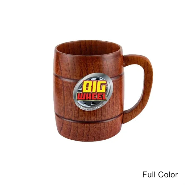 2 to 12 oz Wood Grain Resin Mug Handled Coffee & Tea Cup