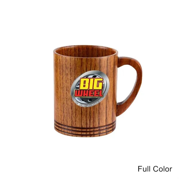 2 to 12 oz Wood Grain Resin Mug Handled Coffee & Tea Cup