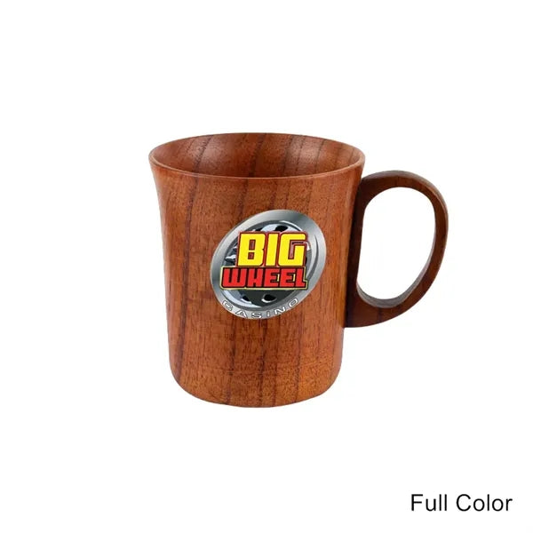 2 to 12 oz Wood Grain Resin Mug Handled Coffee & Tea Cup