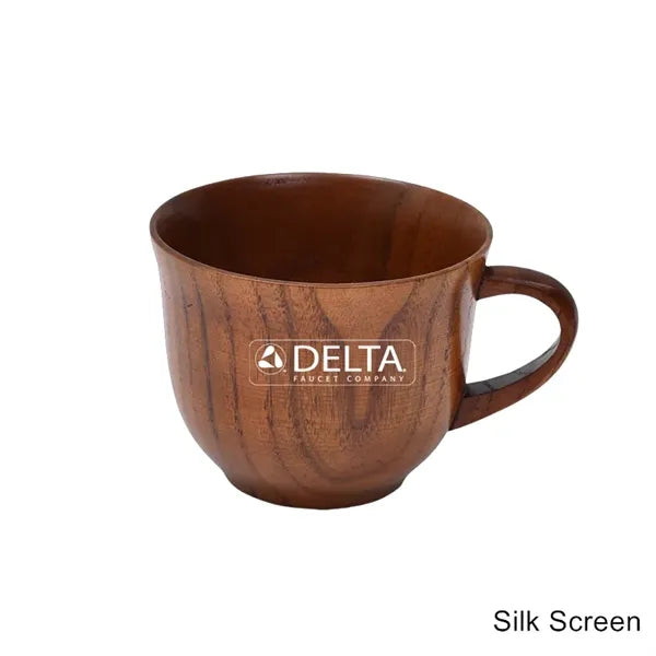 2 to 12 oz Wood Grain Resin Mug Handled Coffee & Tea Cup